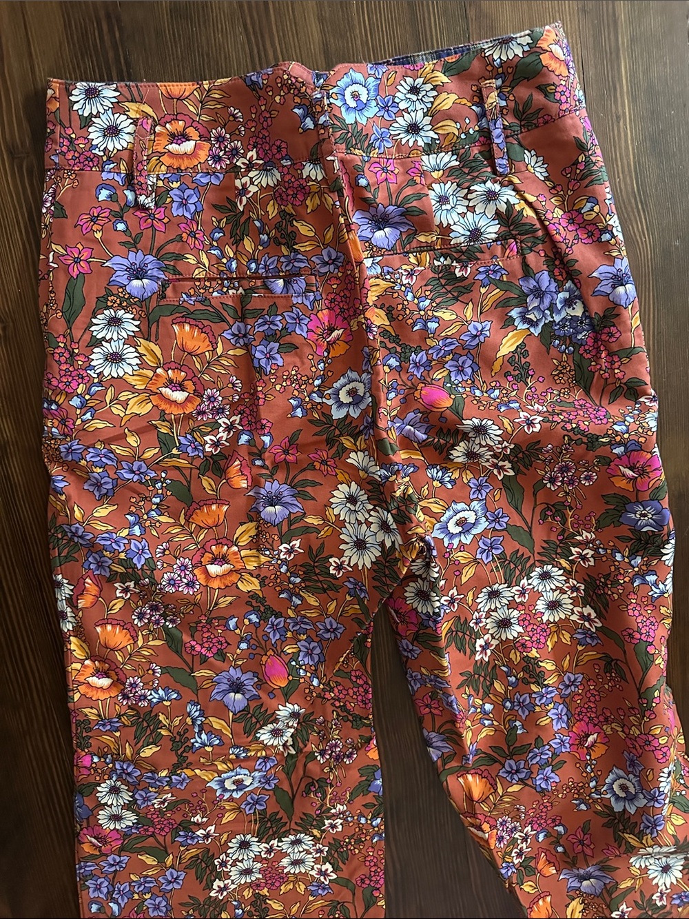 Maeve Rust Floral Wide Leg Pants - Picture 4 of 4